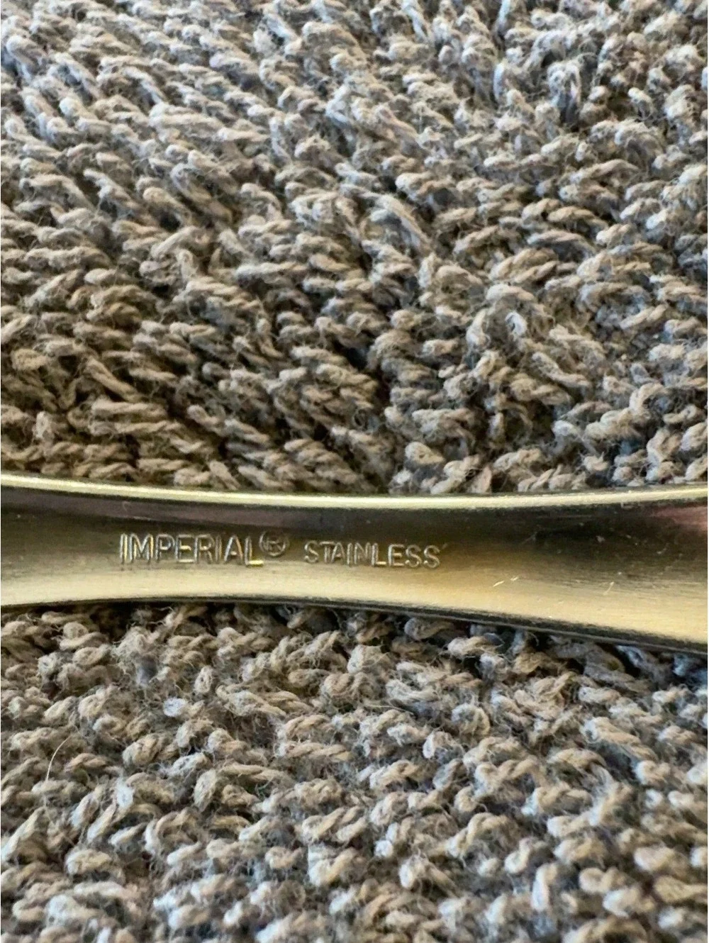Vintage Imperial Stainless Chalmette Serving Spoon Pierced Floral 8 1/4”